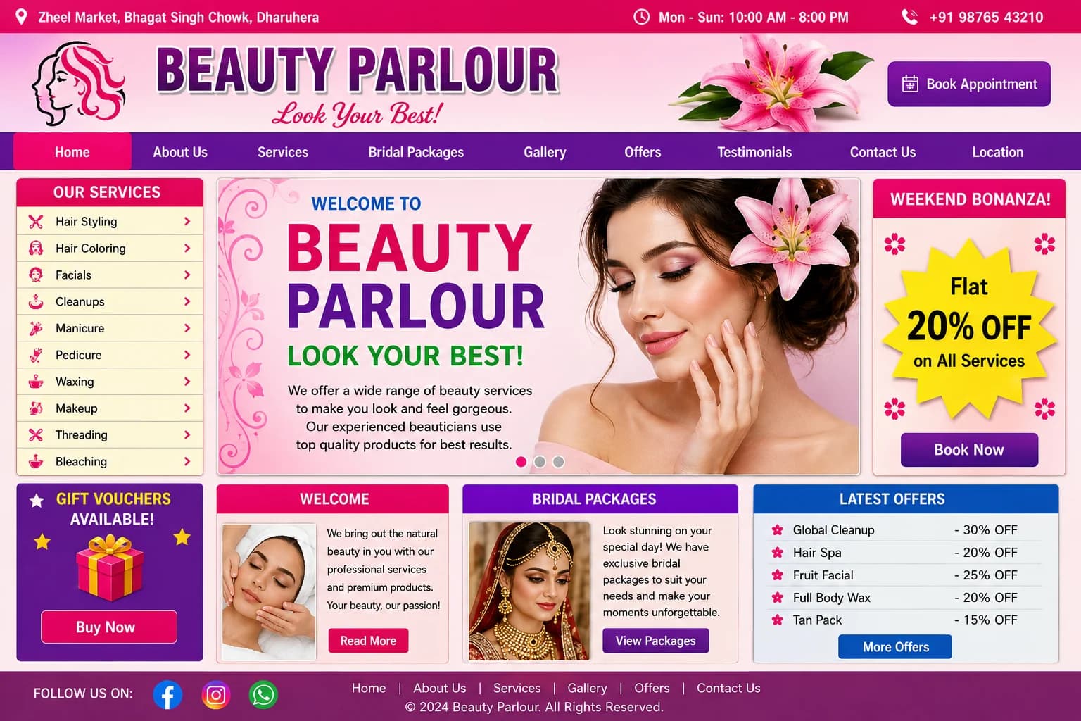 Previous Shagun Beauty and Bridal Makeup Studio website design