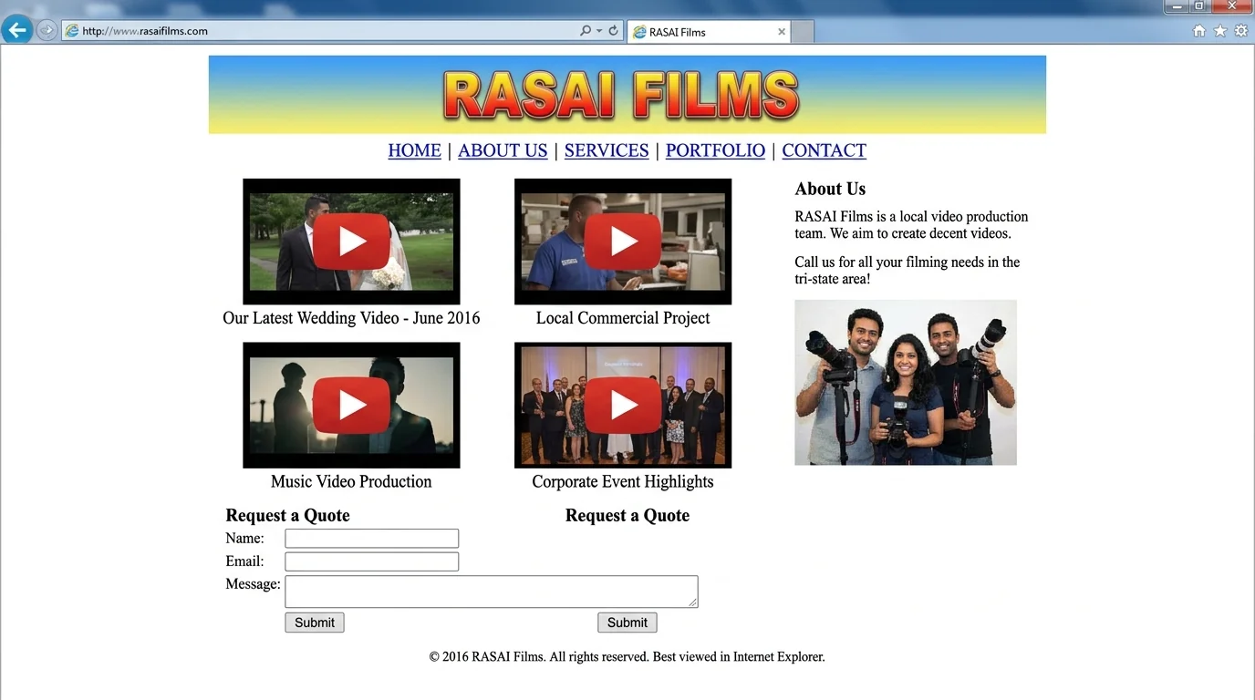 Previous RASAI — AI Creative Video Studio website design